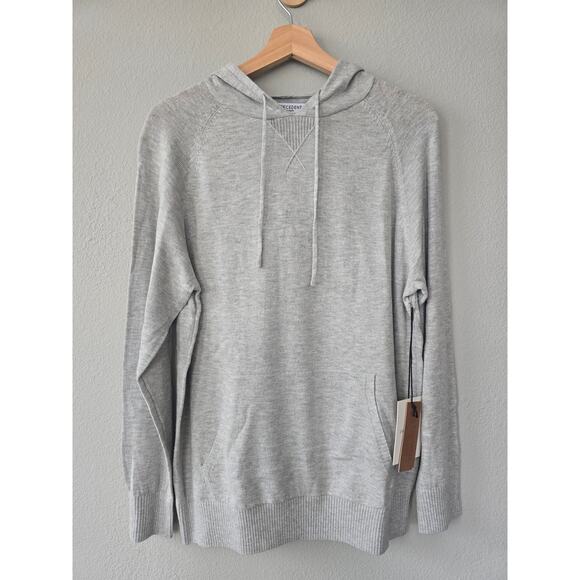Precedent Cashmere Blend Gray Hoodie Sweater Men's Size M - NWT - Lightweight
